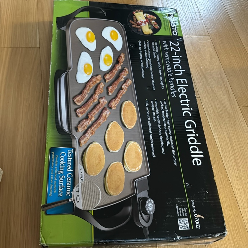 Unopened presto 22 inch electric griddle